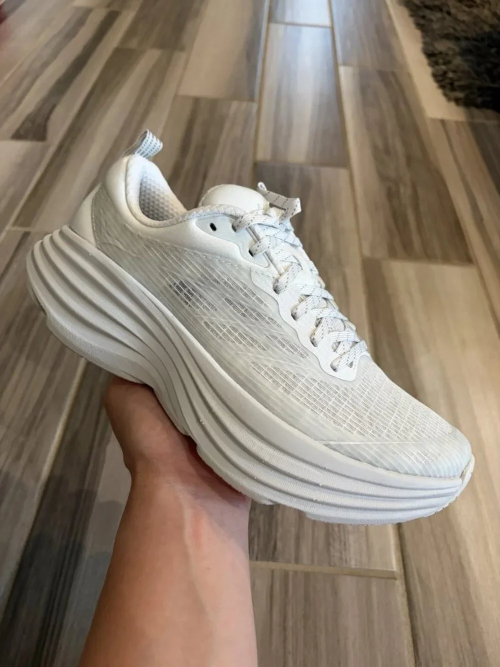 Women's Hoka One One Bondi 8 TS Caged Shoes - White 1155391 WMC